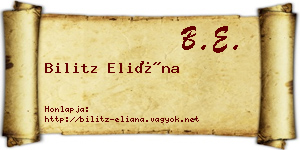 Bilitz Eliána névjegykártya